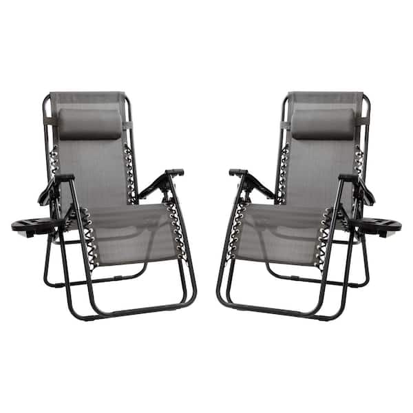 Carnegy Avenue Gray Adjustable Folding Mesh Zero Gravity Sling Chair (2-Pack)
