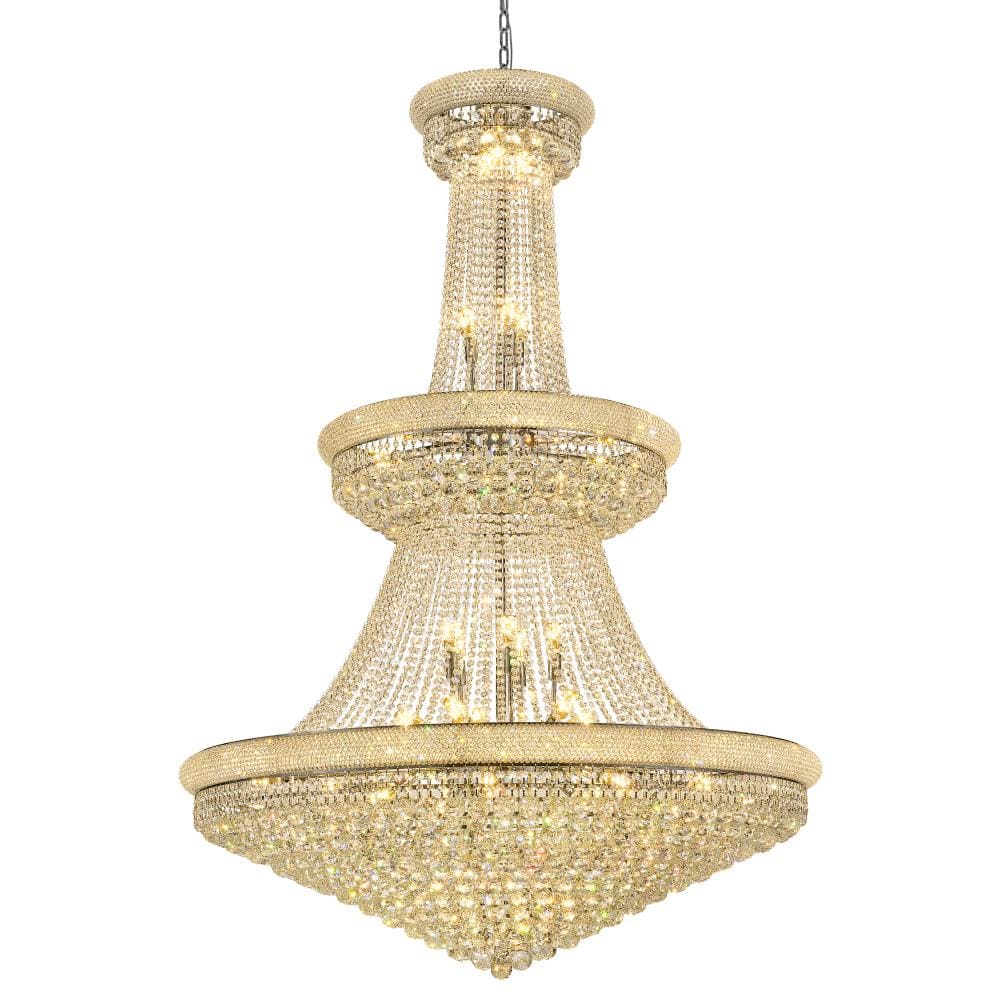 48 in. 42-Light Chrome European Elegance Crystal Chandelier with Adjustable Chain price history on PriceWatchPro