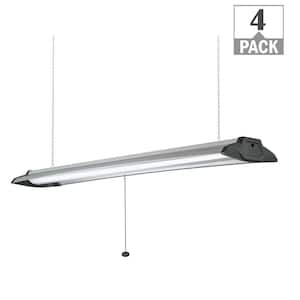 4 ft. 96-Watt Equivalent High Output 5500 Lumens Integrated LED Black Gray High Bay Light Linkable 4000K (4-Pack)