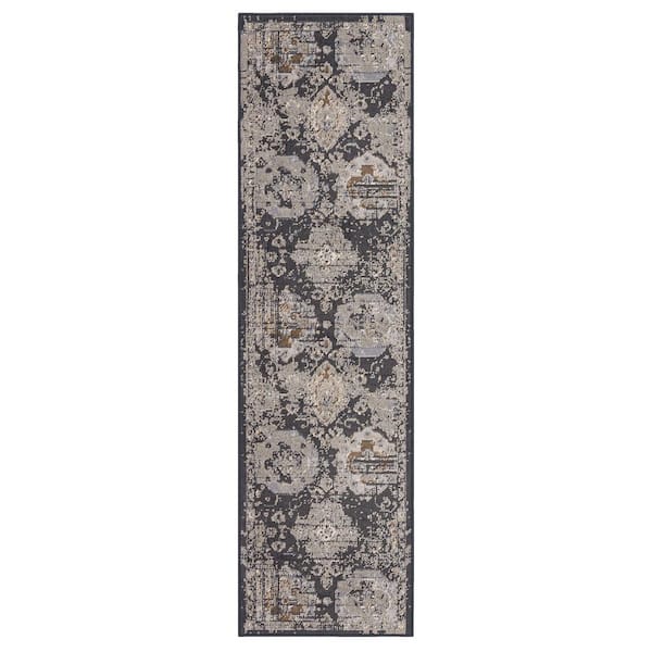 Mohawk Home Aurora Slate 2 ft. 1 in. x 5 ft. Traditional Ornamental Khotan Runner Rug