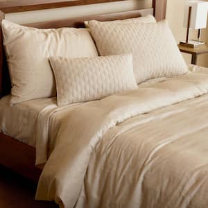 Melange Viscose from Bamboo Cotton Duvet Cover, Queen - Sand