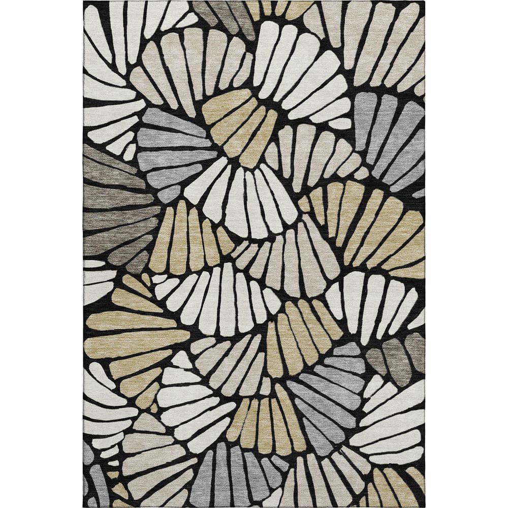 Mayfield Premium Machine Washable Abstract AMF2384 Black 5 ft. x 7 ft. 6 in. Area Rug price history on PriceWatchPro