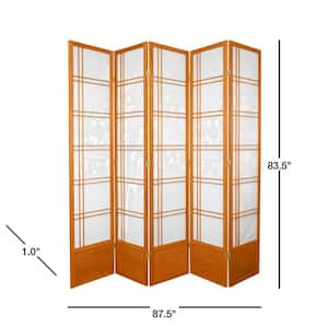 7 ft. Honey 5-Panel Room Divider