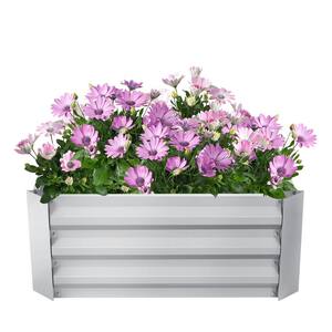 48 in. x 48 in. Silver Planting Bed Raised Garden Bed Metal Garden Beds Metal for Vegetable Flower Bed Kit