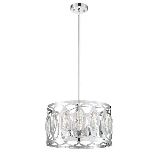 Easylite 4 Light Chrome Pendant With, Home Depot Chandelier Glass Lamp Shades