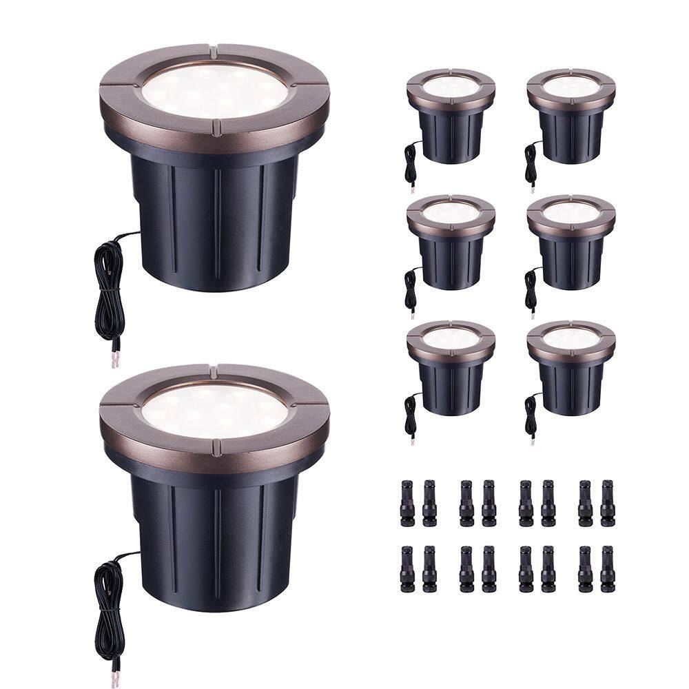 6W 12V Black Low Voltage LED Wired Ground Well Light, IP67 WP