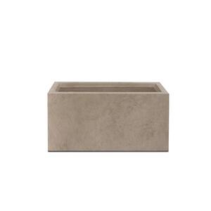 31.7 in. L Rectangular Weathered Lightweight Concrete Long Low Planter with Drainage Hole, Modern Outdoor/Indoor