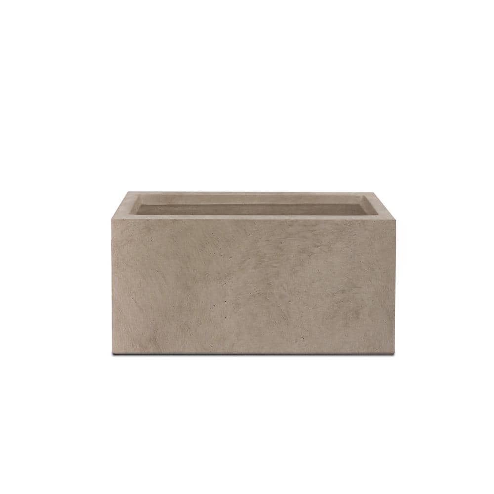 31.7 in. L Rectangular Weathered Lightweight Concrete Long Low Planter with