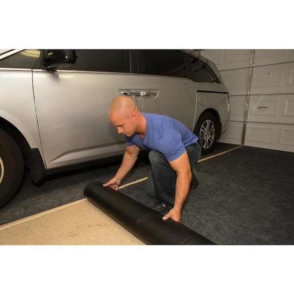 Armor All 7 ft. 4 in. W x 17 ft. L Charcoal Gray Commercial/Residential Polyester Garage Flooring Mat, Grey
