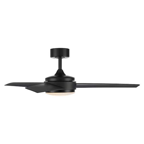 Mod 54 in. 3000K Integrated LED Indoor/Outdoor Matte Black Ceiling Fan with Light Kit and Remote