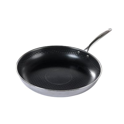 Frigidaire 12 in. Silver Stainless Steel Assist Handle Induction Ready Frying  Pan with Lid FR-14883-EC - The Home Depot