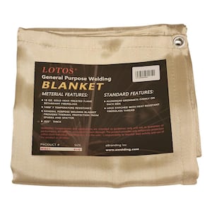 Welding Blanket 4 ft. x 6 ft. Gold Fiberglass Heat Treated Resists 1000°F