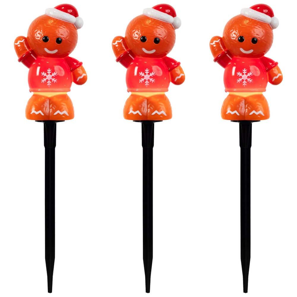 16.75 in. Gingerbread Man with Santa Hat Outdoor Christmas Pathway Lights - Set of 3 price history on PriceWatchPro