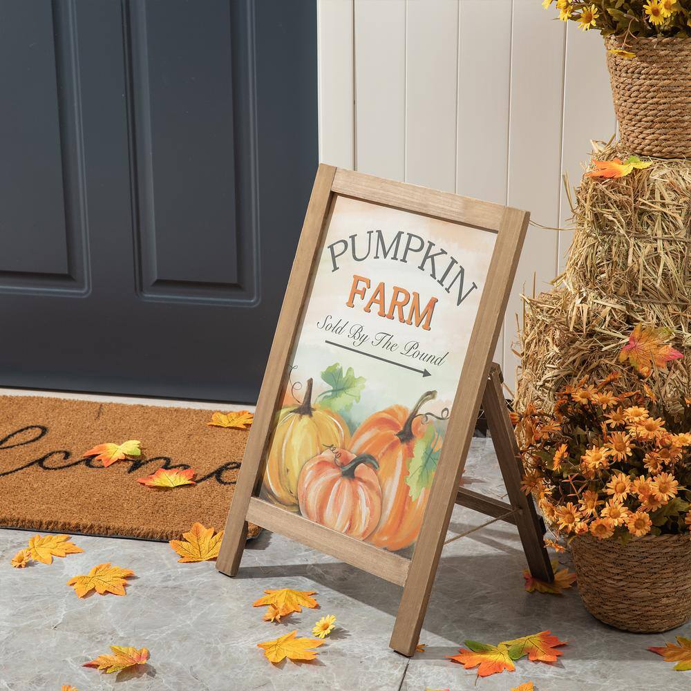 Glitzhome 24in. H Halloween Wooden Standing Easel Sign Decor Decor -  22072675