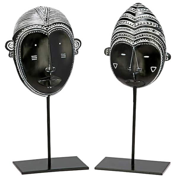 Design Toscano Yohure Rectangle African Tribal Mask Statue Set