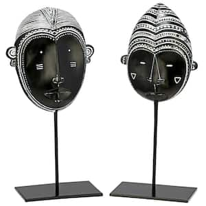 Yohure Rectangle African Tribal Mask Statue Set