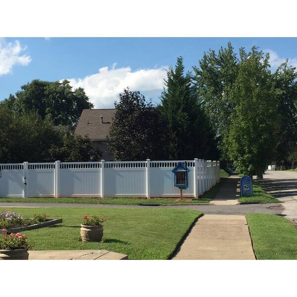 Weatherables 72 in. H x 132 ft. L Privacy Calgary White Vinyl Complete Fence Project Pack