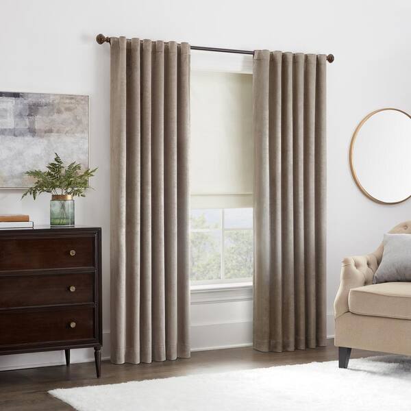 Eclipse Faux Silk Ivory Solid Polyester 35 in. W x 64 in. L 100% Blackout Single Cordless Roman Shade