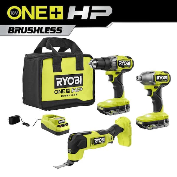 ONE+ HP 18V Brushless 2-Tool Combo Kit w/(2) 2.0 Ah Batteries, Charger, Bag, and ONE+ HP Brushless Multi-Tool