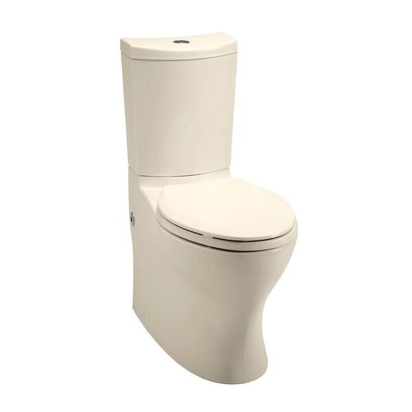 KOHLER Persuade 2-piece 1.0 or 1.6 GPF Dual Flush Elongated Toilet in Almond, Seat Not Included