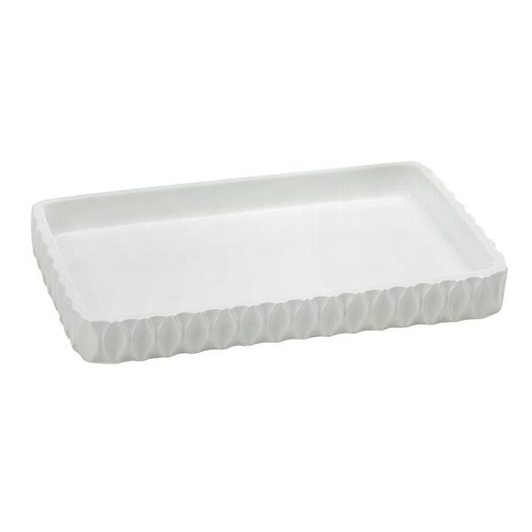 ROSELLI TRADING COMPANY Wave Bath 9.25 in. Amenity Tray in White