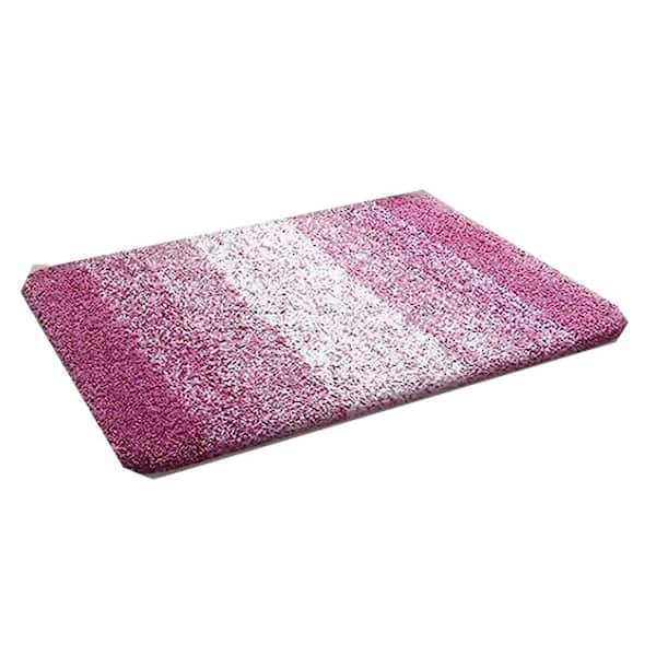Afoxsos 36"x24" Purple Stripe Microfiber Rectangular Shaggy Bath Rugs