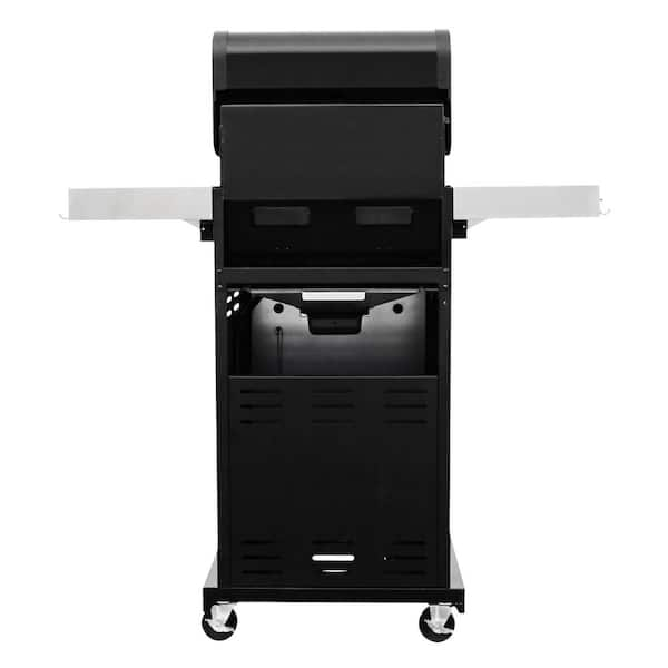 PERMASTEEL 2 Burner Pedestal Propane Gas Grill in Black With