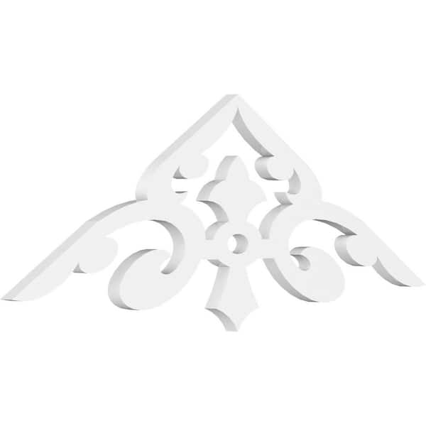 Ekena Millwork 1 in. x 36 in. x 12 in. (8/12) Pitch Whitman Gable Pediment Architectural Grade PVC Moulding