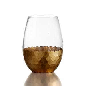 Daphne Gold Stemless Glasses 20 oz. / 591 ml 3.66 in. x 4.92 in. Gift Box (Set of 4)
