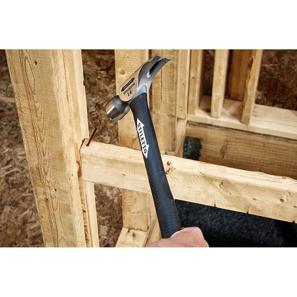ErgoCraft 16" Black and Chrome Titanium Milled-Face Claw Hammer