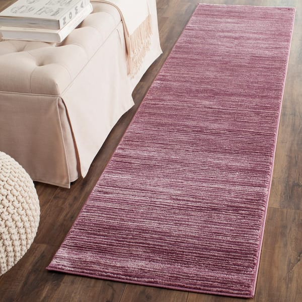 Vision Grape 2 ft. x 8 ft. Solid Marle Runner Rug