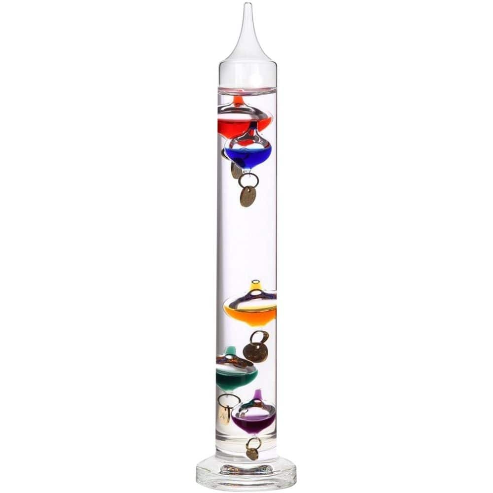Glass Galileo Thermometer Indoor Weather Station with 5 Multi Colored Balls Gold Tags 64ºF to 80ºF price history on PriceWatchPro