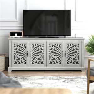 Frenzy 68.7 in. Dusty Gray Oak TV Stand Fits TV's up to 75 in.