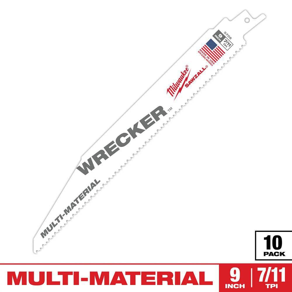 9 in. 7/11 TPI WRECKER Demolition Multi-Material Cutting SAWZALL Reciprocating Saw Blades (10-Pack) price history on PriceWatchPro