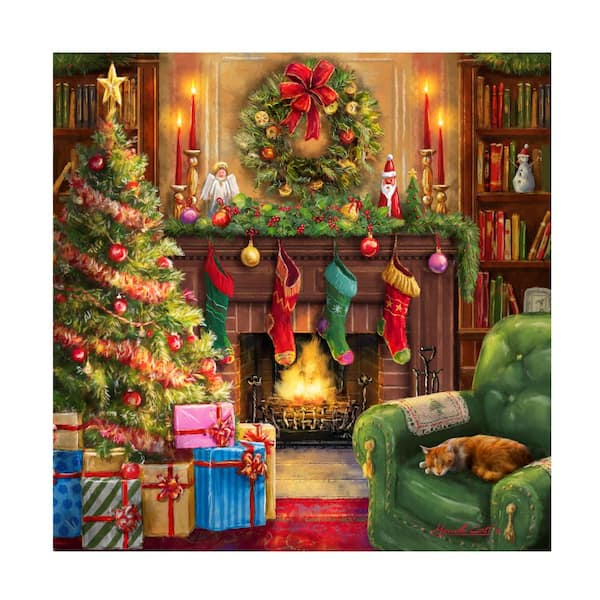 Trademark Fine Art Unframed Home 'Cozy Christmas Evening' Photography Wall Art 18 in. x 18 in.