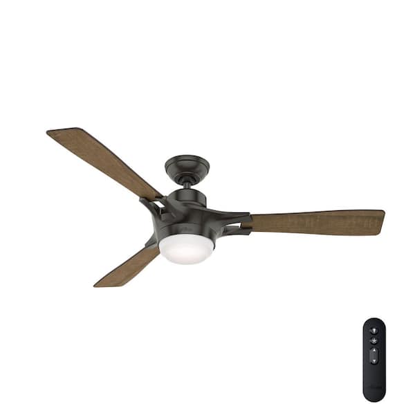Hunter Signal - Wifi Enabled Apple HomeKit/Google Home/Alexa 54 in. Indoor Noble Bronze Ceiling Fan with Light Kit and Remote