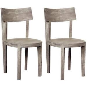 Set of 2 Yukon Light Grey and Gunmetal Round Seat Dining Chairs