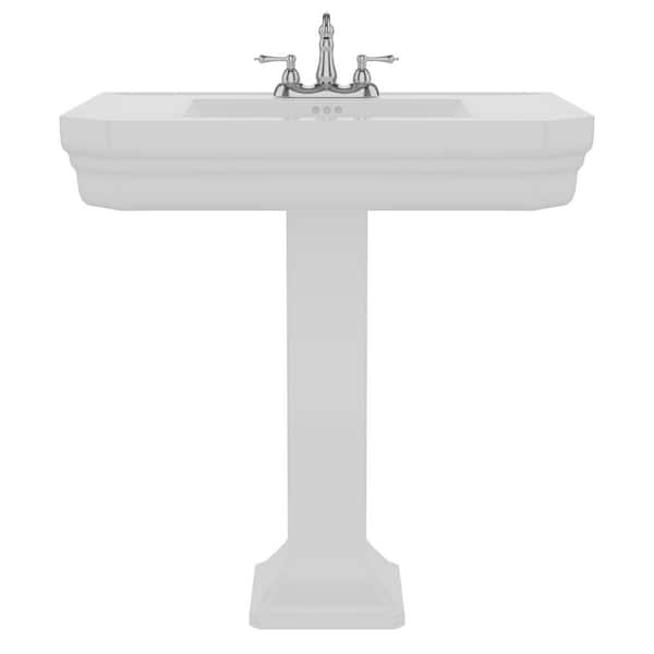 Barclay Products Anders Pedestal Sink Combo in White with 4 in. Centerset Faucet Holes