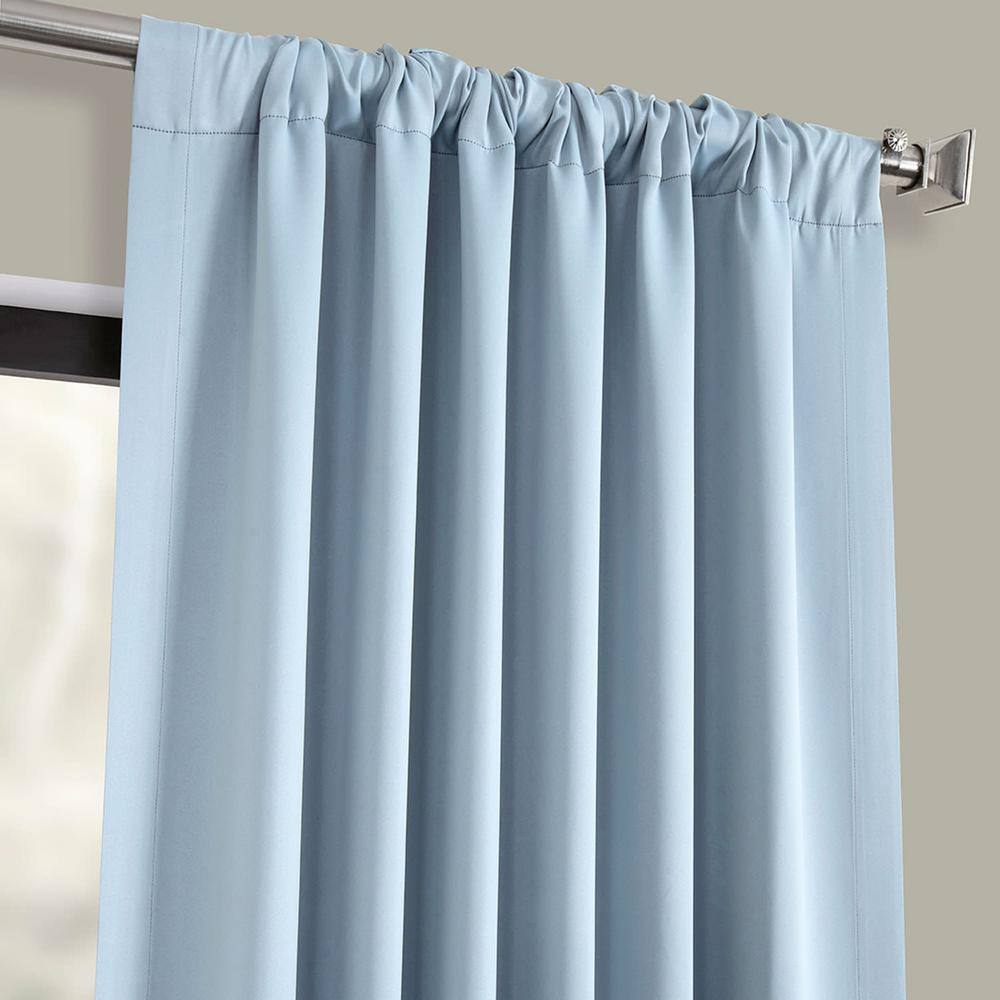 Frosted Blue 63-Inch Blackout Polyester Curtain Panel