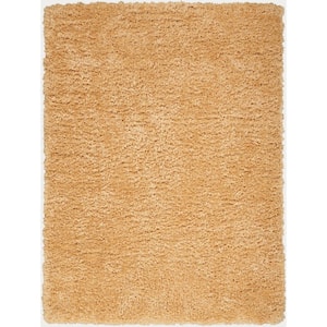 Lush Shag Gold 5 ft. x 7 ft. Abstract Plush Contemporary Area Rug