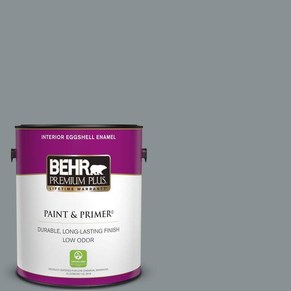 BEHR PREMIUM PLUS 1 gal. #MQ5-29 Gotham Gray Eggshell Enamel Low Odor Interior Paint & Primer