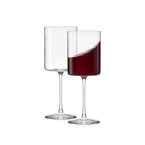 JoyJolt Claire Lead Free Rectangular Red Wine Glasses, 14 oz. (Set of 2)
