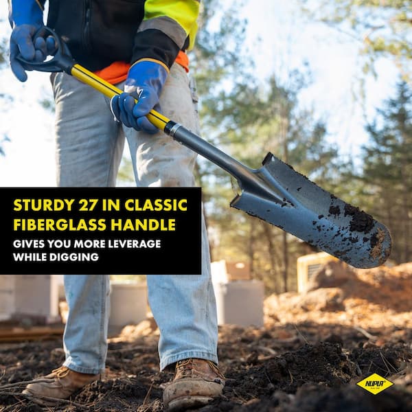 27 in. Classic Fiberglass Sharpshooter Drain Spade with Heavy-Duty Steel Blade Shovel and D-Grip Handle (3-Pack)