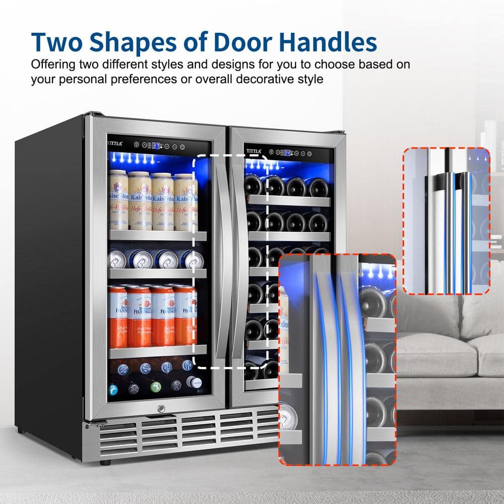 30" Stainless Steel Dual Zone Wine and Beverage Refrigerator