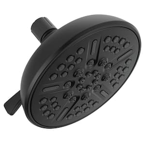 8-Spray Patterns 2.5 GPM 6 in. Wall Mount Fixed Shower Head in Matte Black