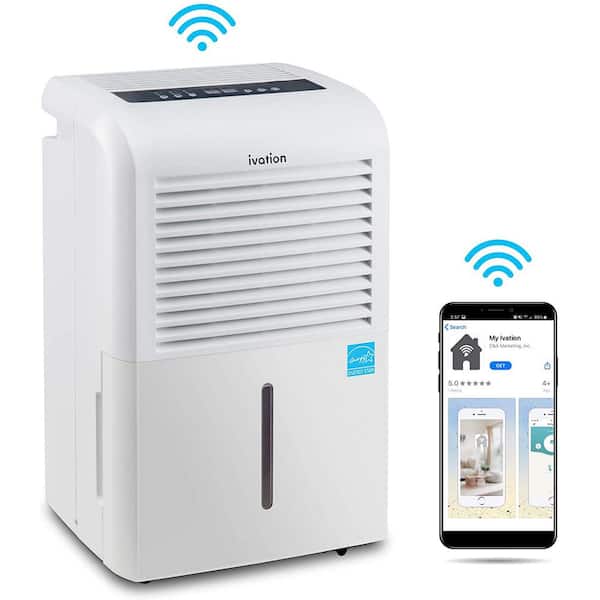 Ivation 50 Pint Smart Wi-Fi Energy Star Dehumidifier with Pump, Hose Connector and App