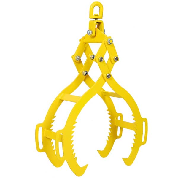 maocao hoom 28 in. Heavy Duty Solid Steel Grabber Tong, 4 Claw Timber Log Lifting Logging Tongs