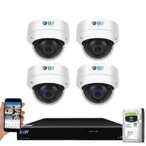 8-Channel 8MP 1TB NVR Smart Security Camera System with 4 Wired Dome Cameras 2.8 mm Fixed Lens Artificial Intelligence