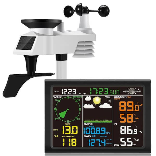 8-in-1 Wireless Weather Station with Outdoor Sensor Include Weather Forecast, Temperature, Air Pressure, Humidity, etc.