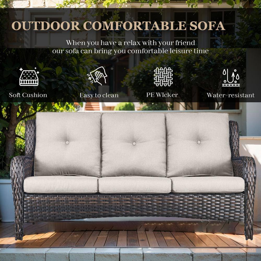 Comfortable outdoor sofa in a natural outdoor environment.
